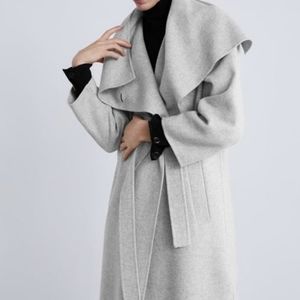 Zara Wool Bland Wraparound Collar Coat
